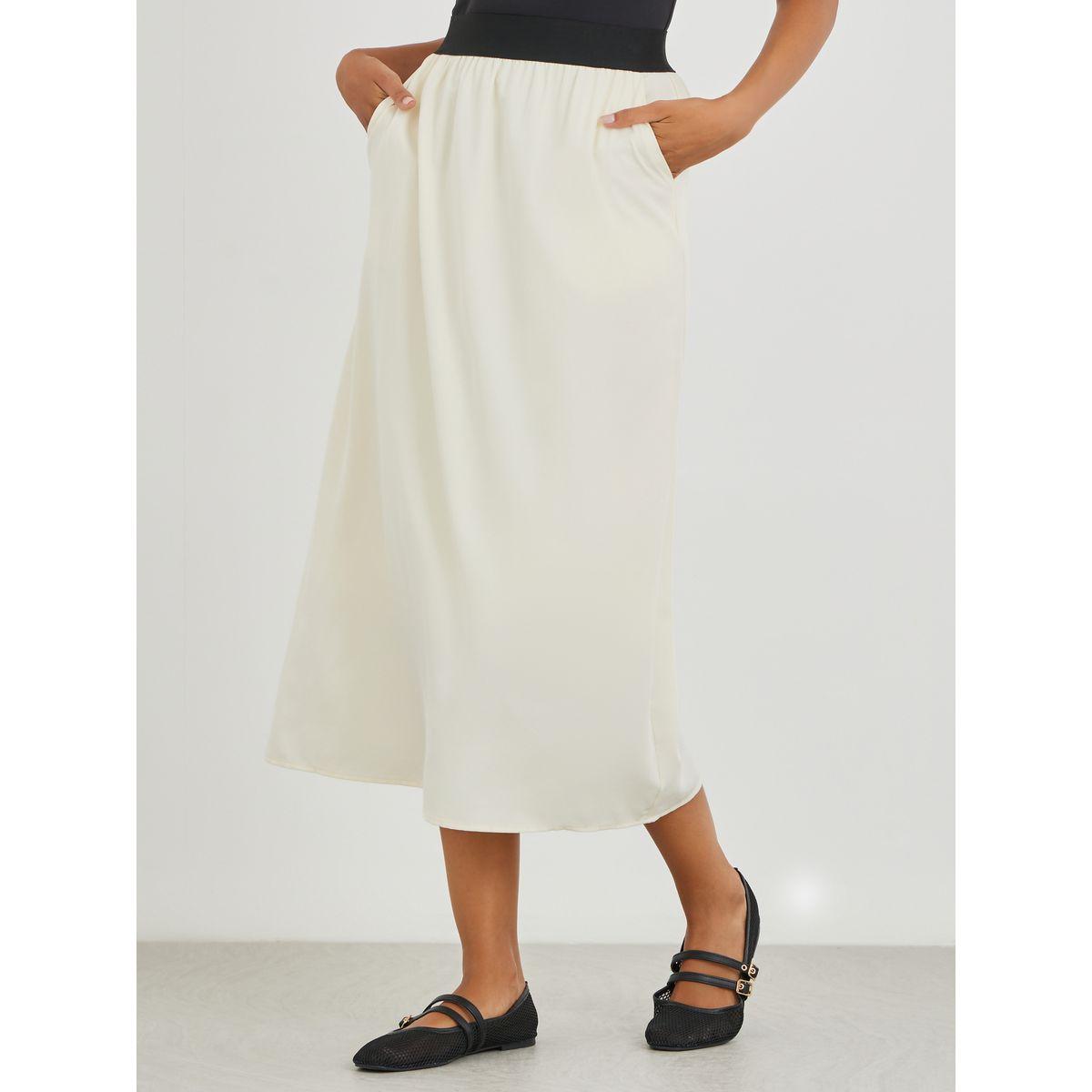 Styli Contrast Waistband Solid Midi Skirt-women-clothing-bottoms-skirts-image-2