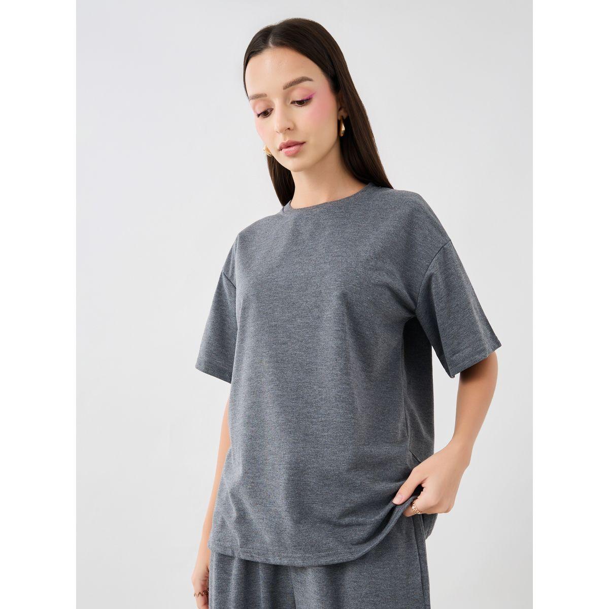 Styli Slogan Print Round Neck T-Shirt and Joggers Co-Ords-women-clothing-coordsets-image-3