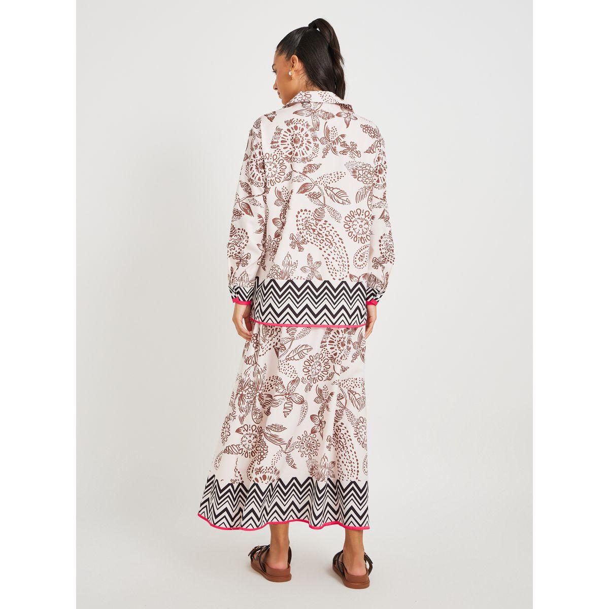 Styli Print Long Sleeve Top and A-Line Skirt Co-Ords-women-clothing-coordsets-image-6