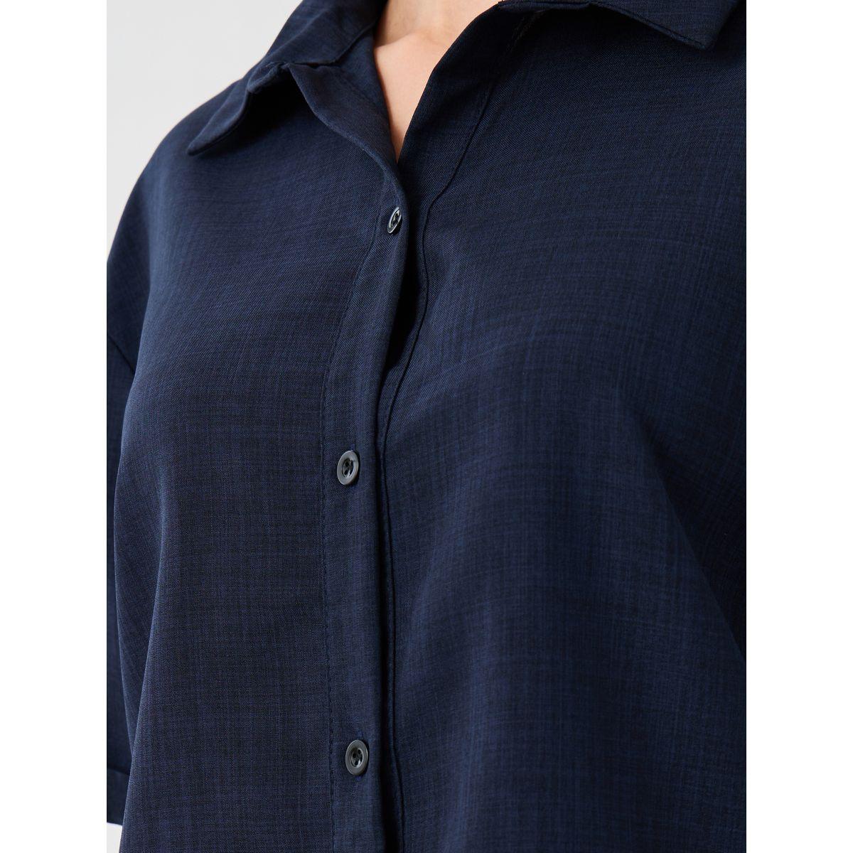Styli Solid Spread Collar Shirt and Skirt Co-Ords-women-clothing-coordsets-image-4