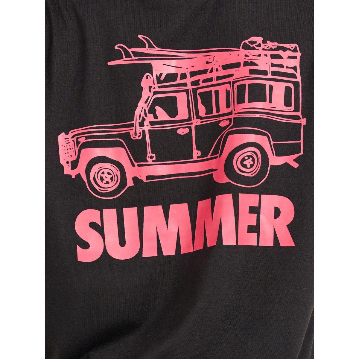 Styli Car Graphic Print Short Sleeve T-Shirt and Pants Co-Ords-women-clothing-coordsets-image-2