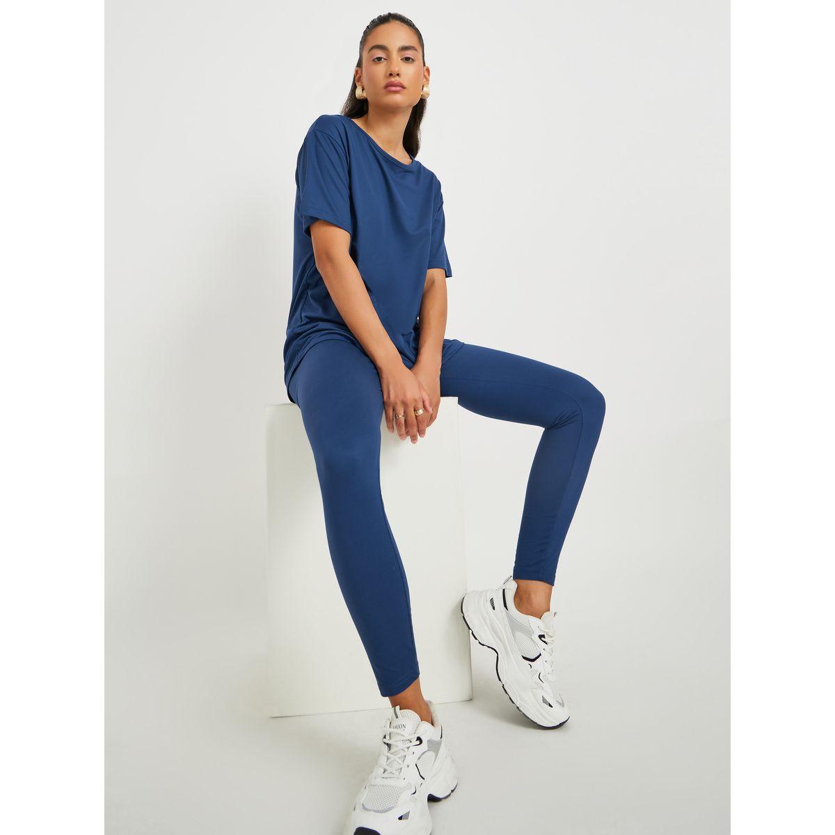 Styli Solid Short Sleeve T-Shirt and Leggings Co-Ords-women-clothing-coordsets-image-1