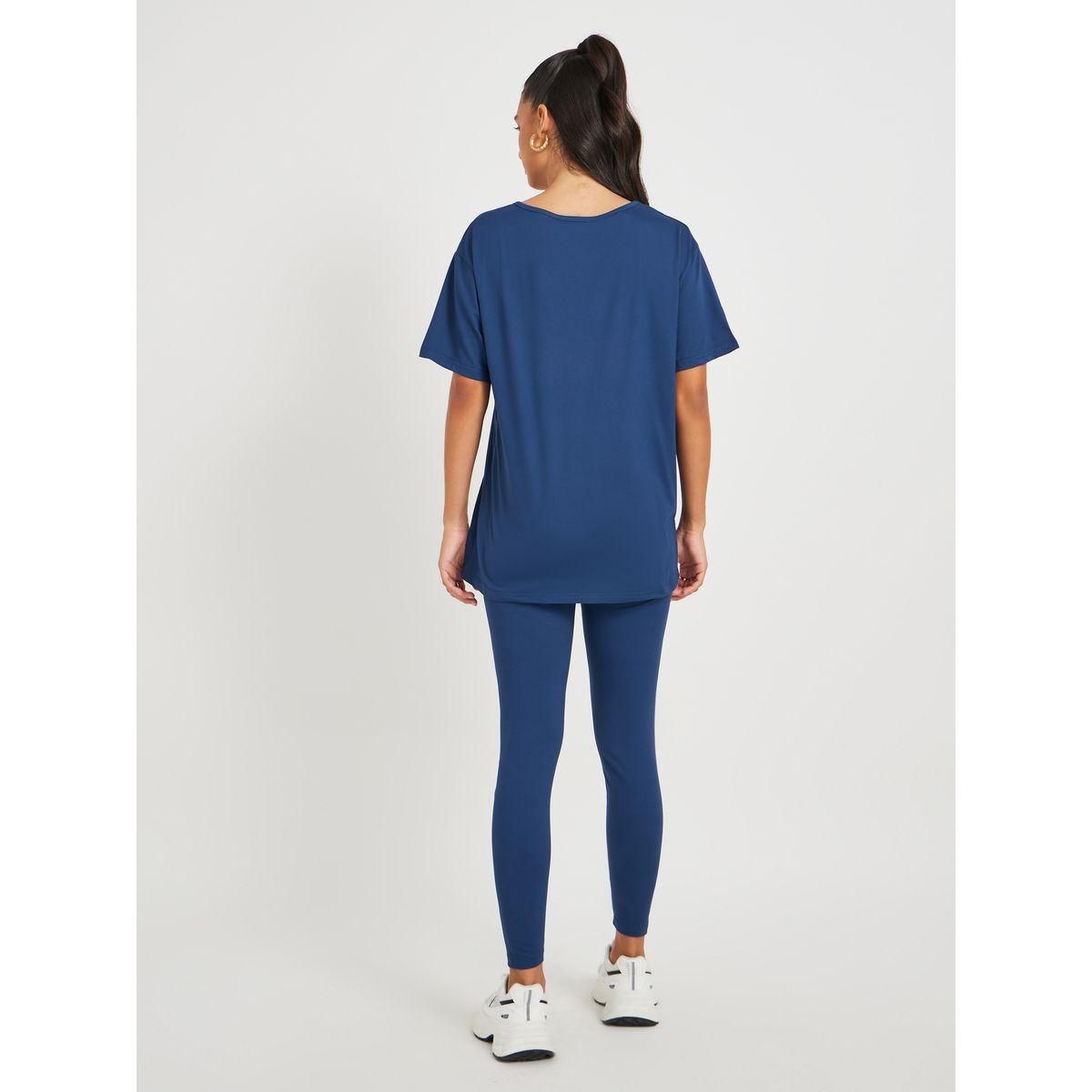 Styli Solid Short Sleeve T-Shirt and Leggings Co-Ords-women-clothing-coordsets-image-6
