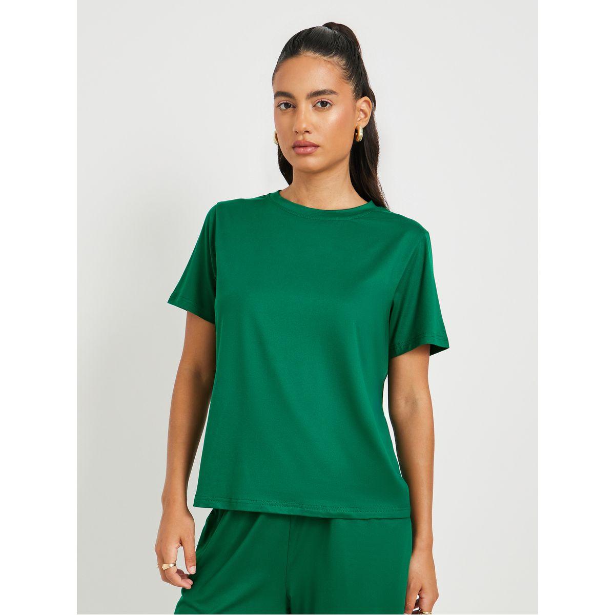 Styli Text Print Back Short Sleeve T-Shirt and Joggers Co-Ords-women-clothing-coordsets-image-3