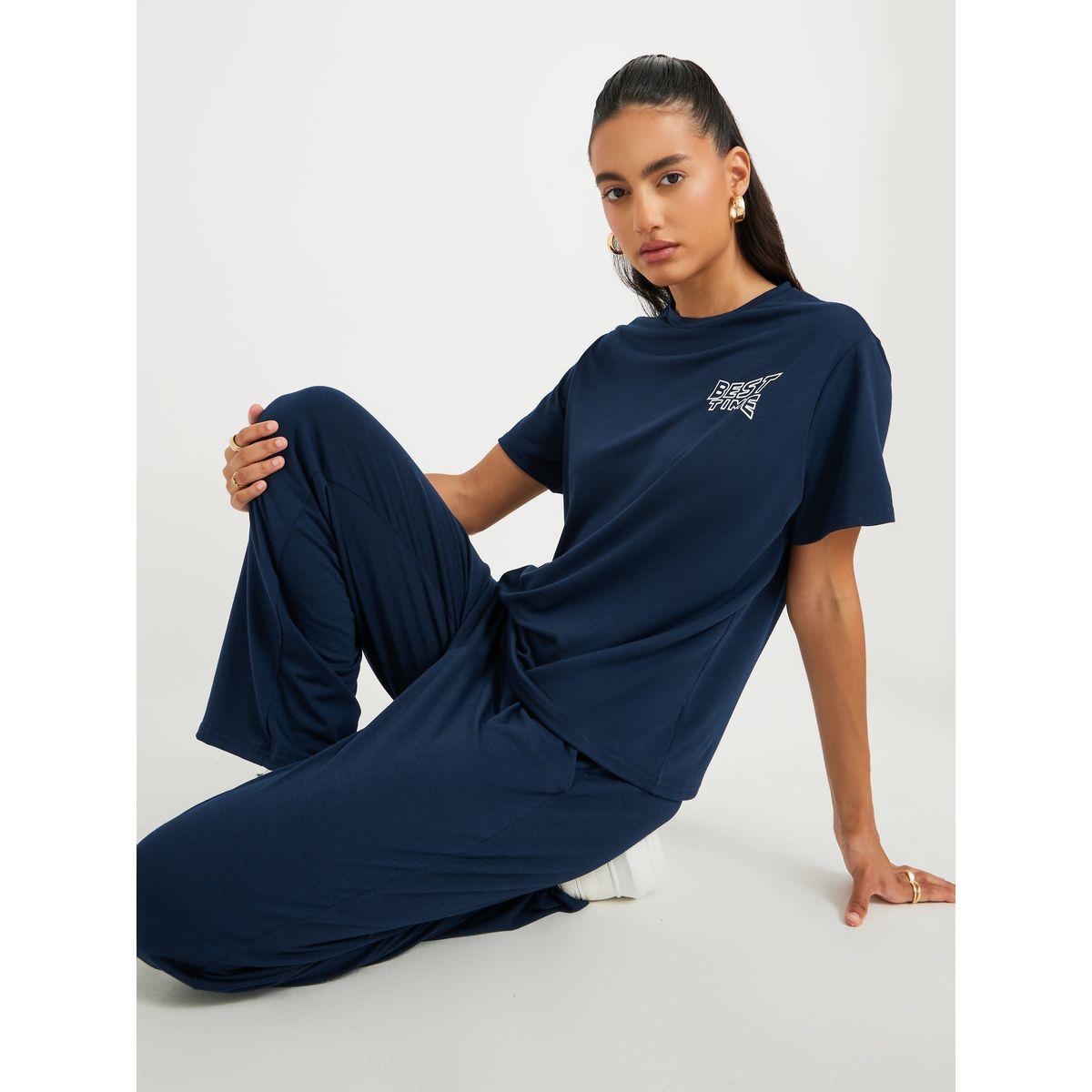 Styli Print Round Neck Top and Pants Co-Ords-women-clothing-coordsets-image-1