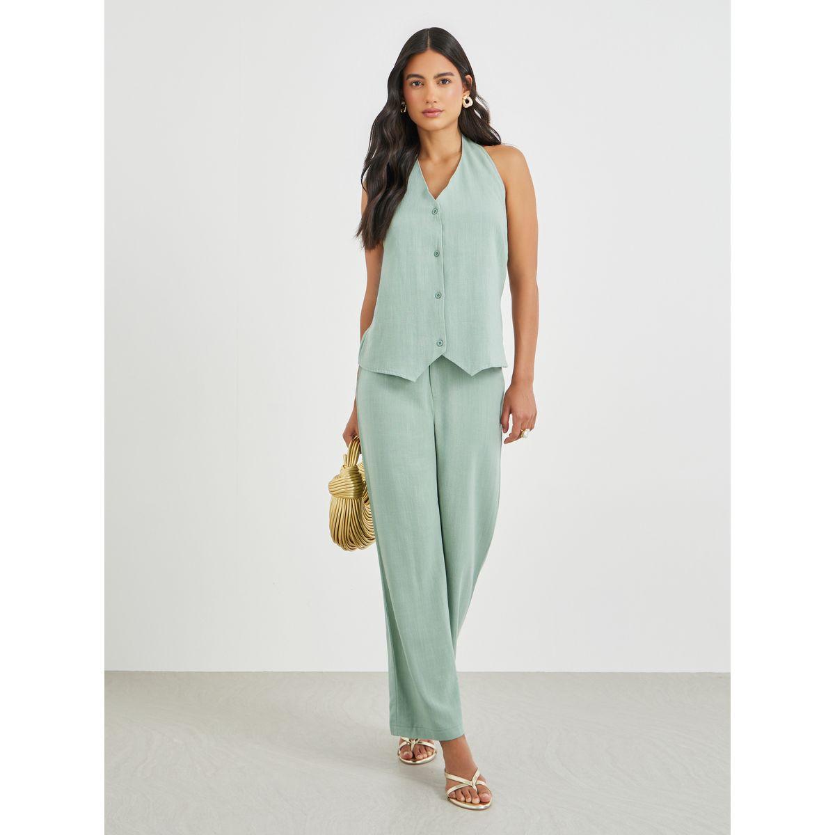 بنطال بأرجل واسعة وخصر متوسط-women-clothing-bottoms-trousers-image-1
