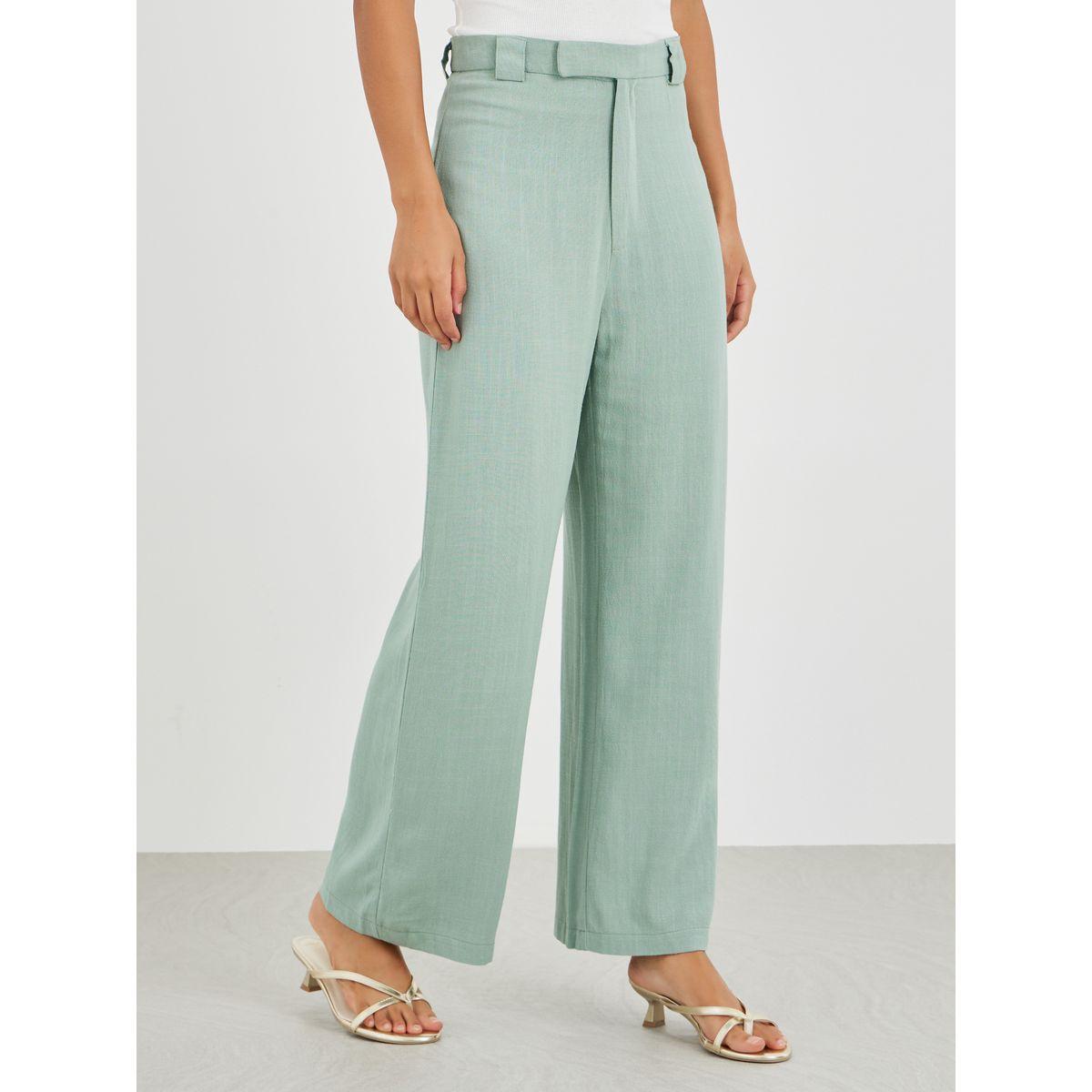 بنطال بأرجل واسعة وخصر متوسط-women-clothing-bottoms-trousers-image-2
