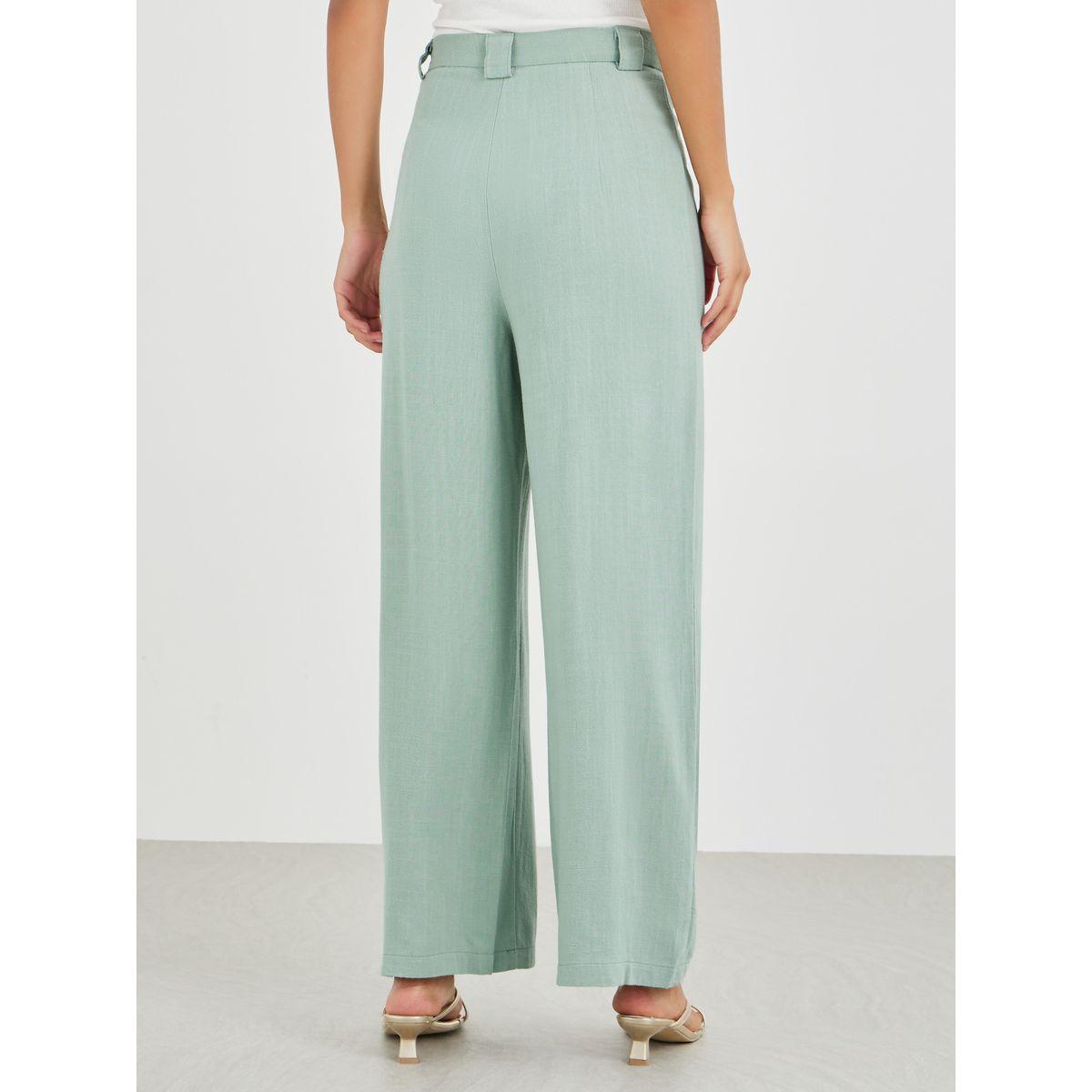 بنطال بأرجل واسعة وخصر متوسط-women-clothing-bottoms-trousers-image-4
