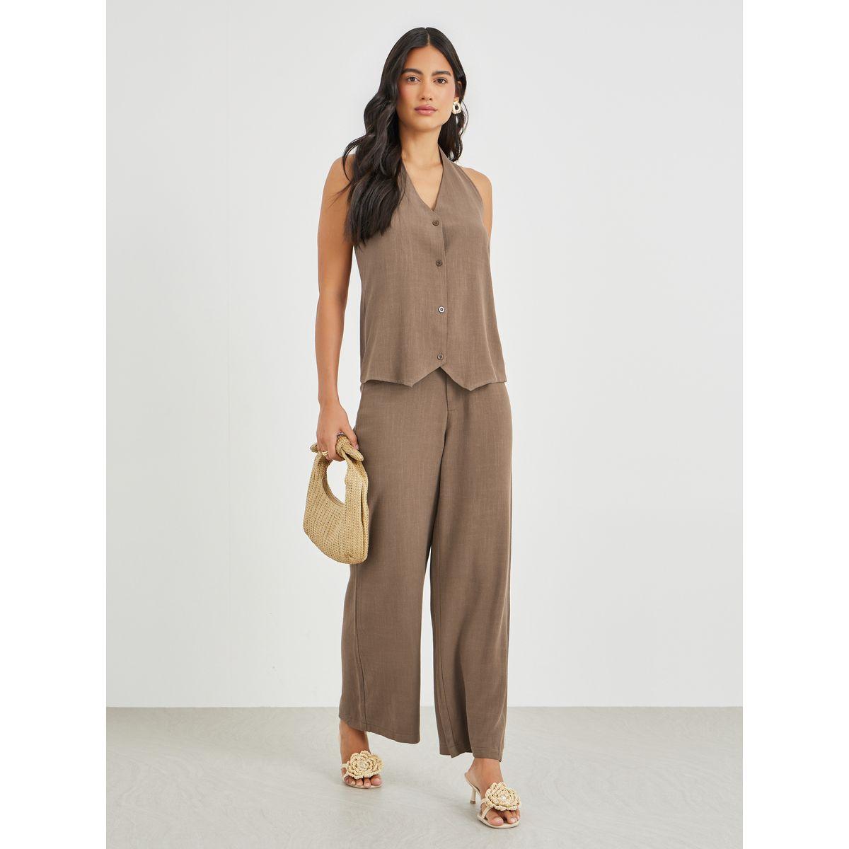 Styli Solid Halter Neck Buttoned Waistcoat-women-clothing-coatsandjackets-waistcoats-image-2