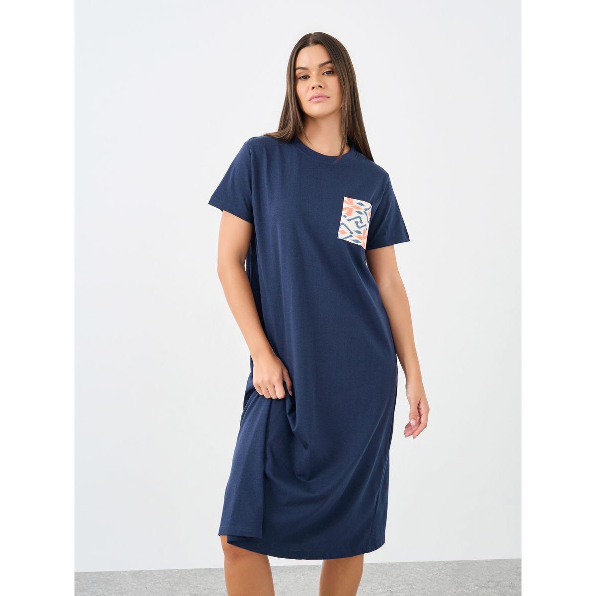 قميص نوم مُطبع بتفاصيل جيوب-women-clothing-nightwear-nighties-image-1