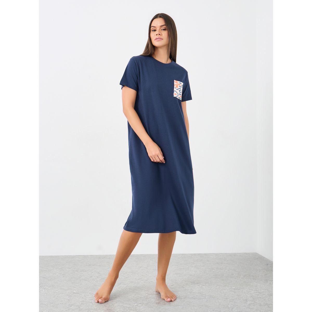 قميص نوم مُطبع بتفاصيل جيوب-women-clothing-nightwear-nighties-image-2