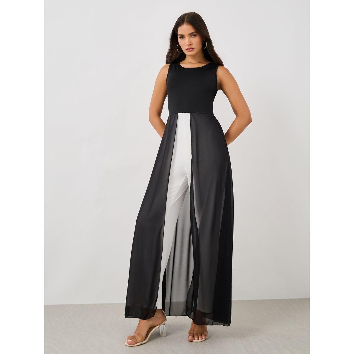 جمبسوت بدون أكمام بنمط كُتل الألوان-women-clothing-jumpsuits-image-1