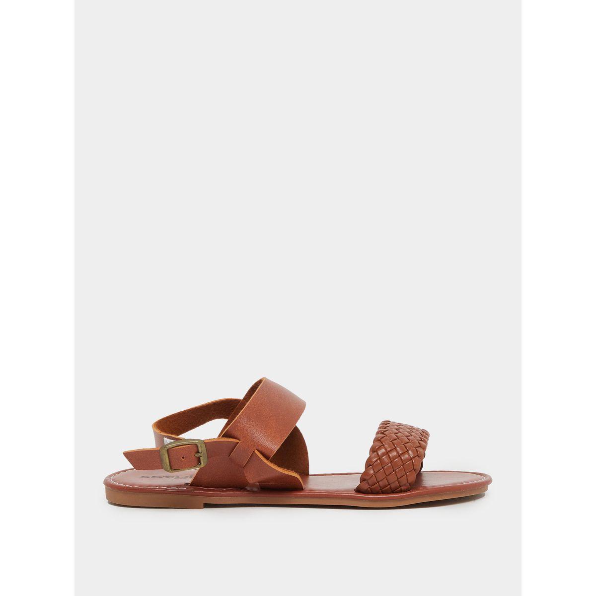 Styli Braided Sling Back Flat Sandals-women-shoes-sandals-flats-image-1