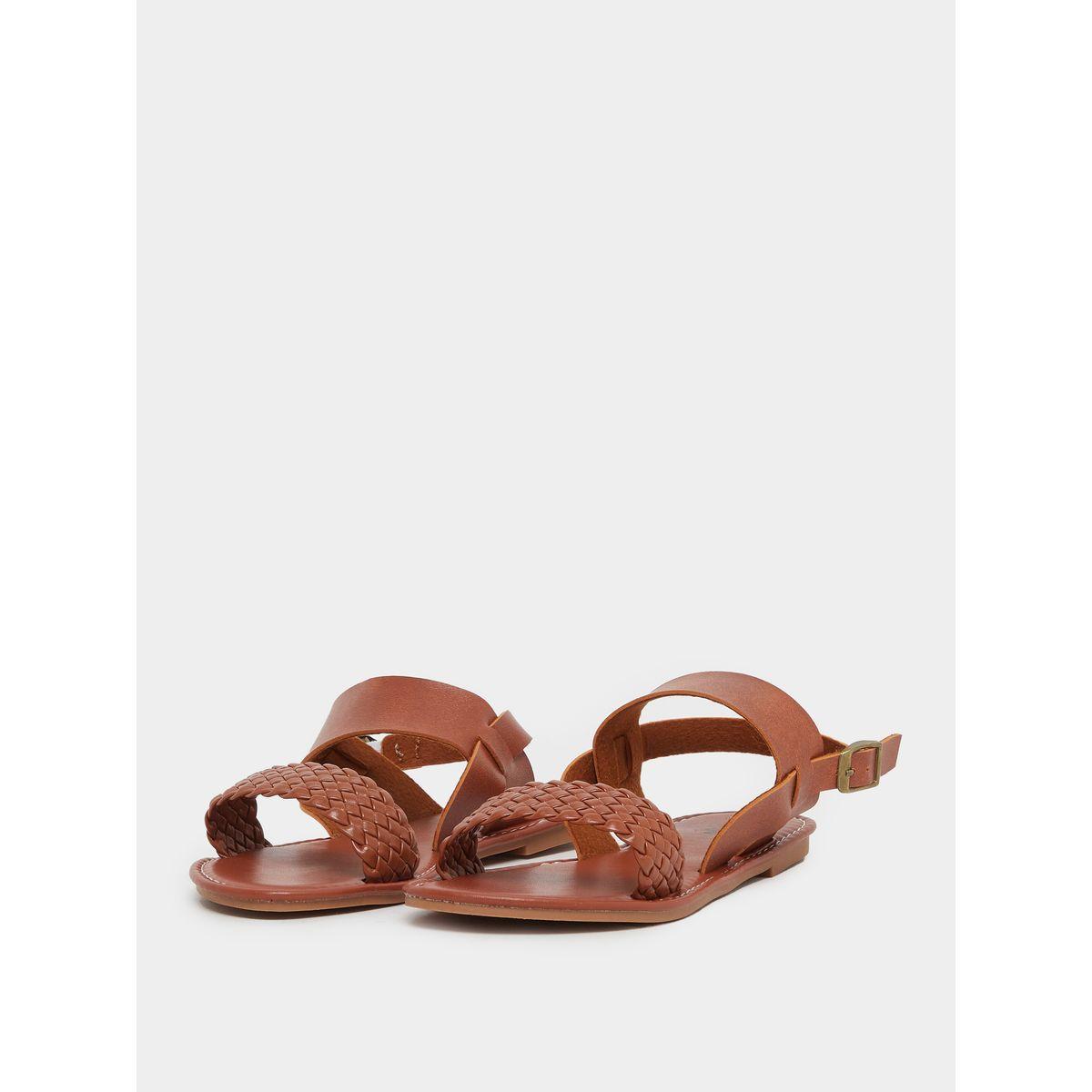 Styli Braided Sling Back Flat Sandals-women-shoes-sandals-flats-image-2