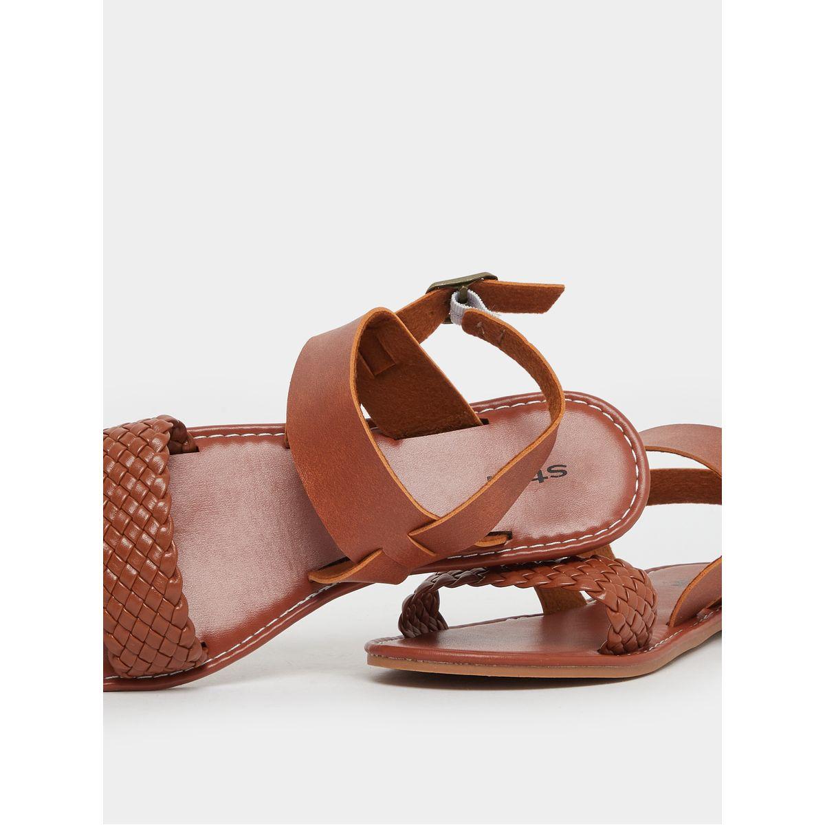 Styli Braided Sling Back Flat Sandals-women-shoes-sandals-flats-image-3