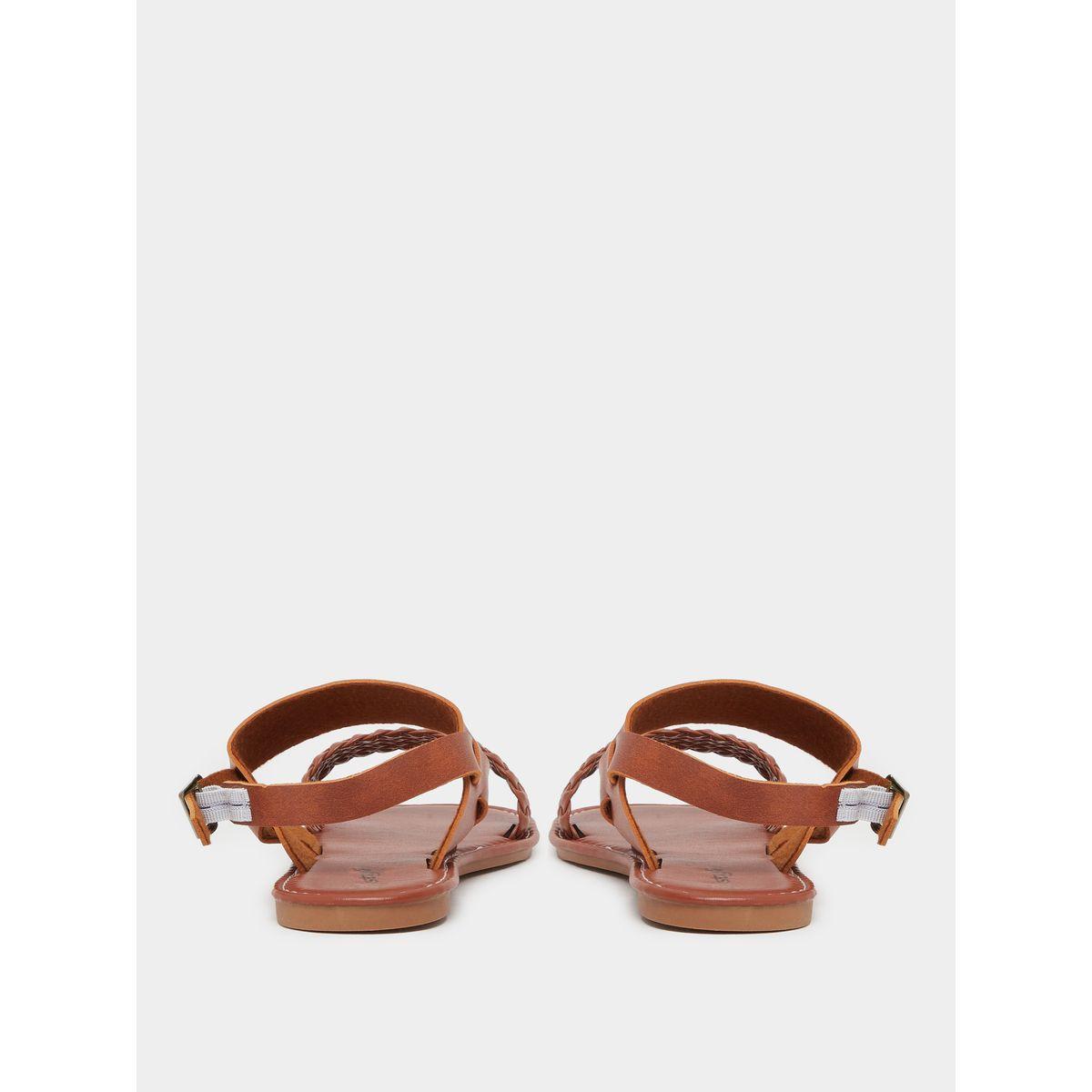 Styli Braided Sling Back Flat Sandals-women-shoes-sandals-flats-image-4