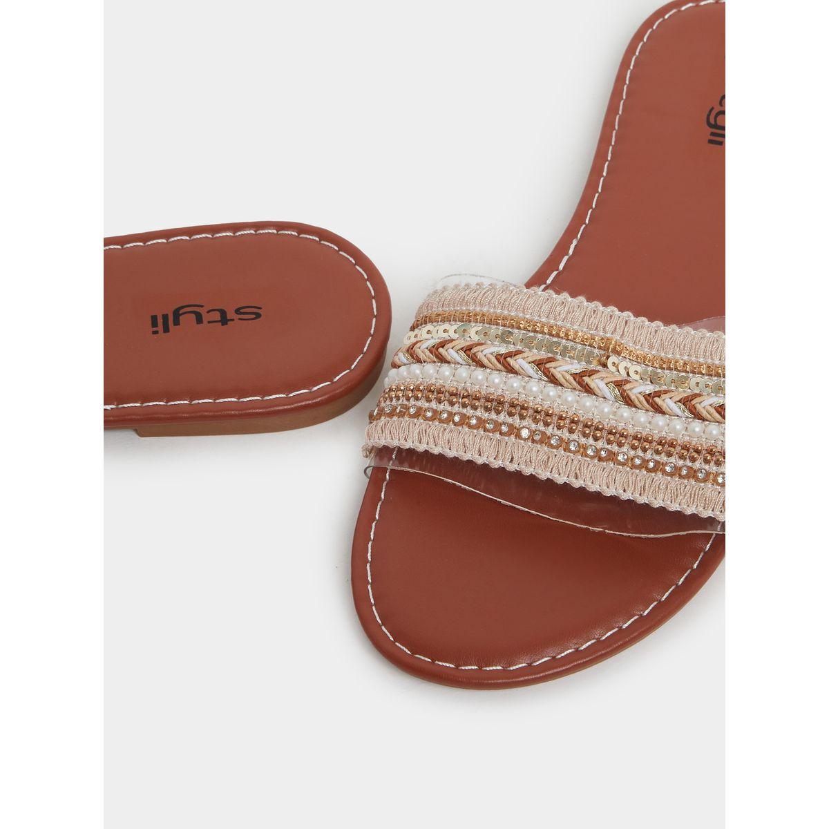 Styli Embellished Flat Sandals-women-shoes-sandals-flats-image-3