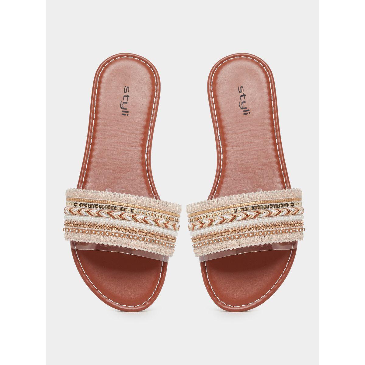 صندل فلات منمق-women-shoes-sandals-flats-image-5