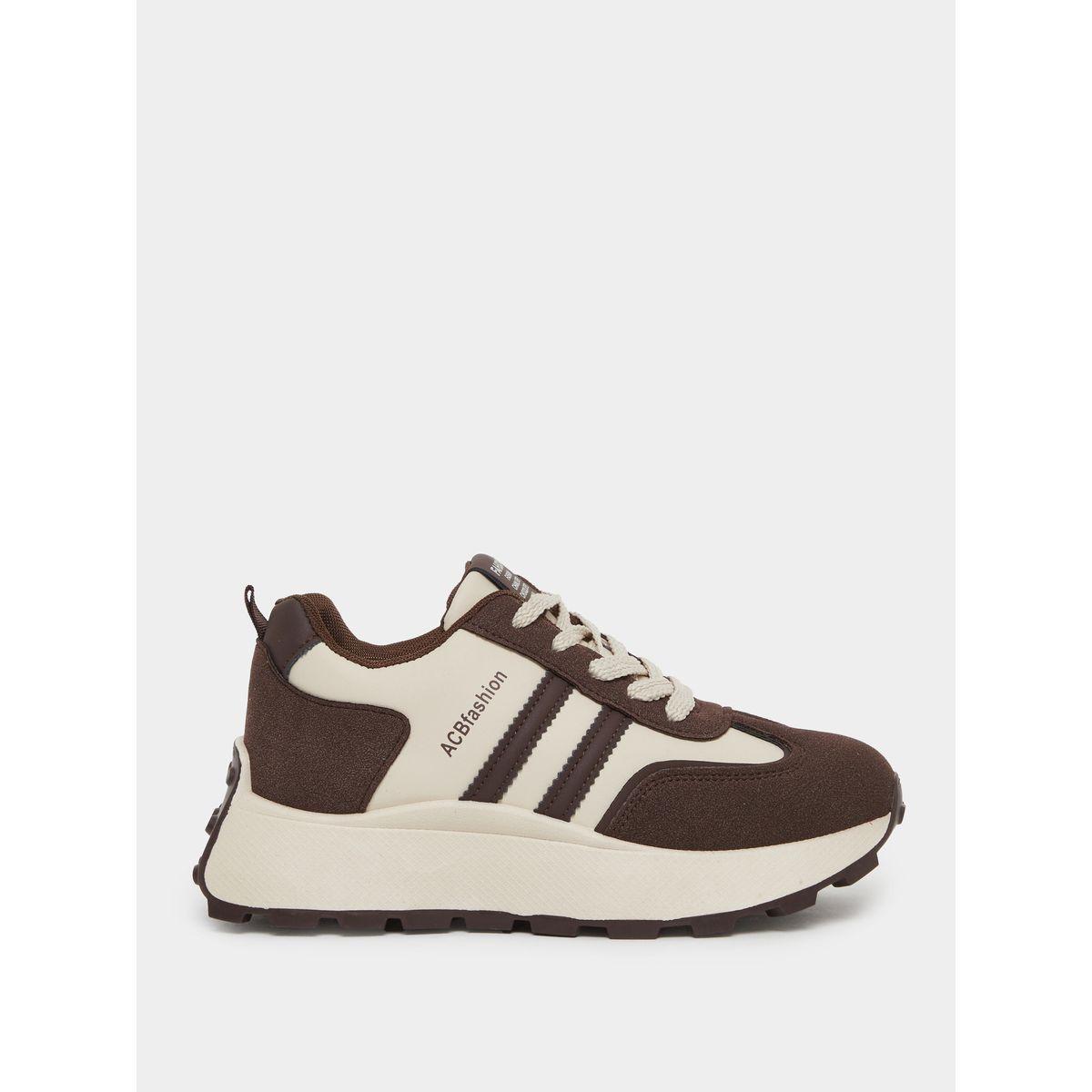 حذاء سنيكرز بنمط كتل الالوان ورباط غلق-women-shoes-sneakers-image-1