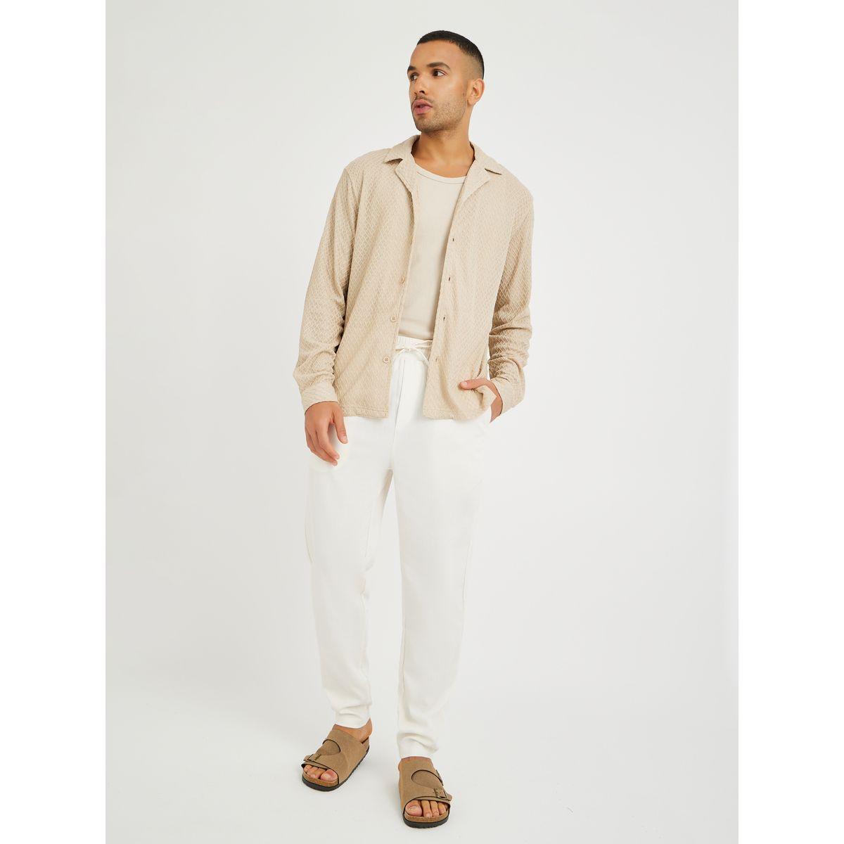 بنطال جوغر بتفاصيل بارزة الملمس مع أربطة-men-clothing-bottoms-joggers-image-2