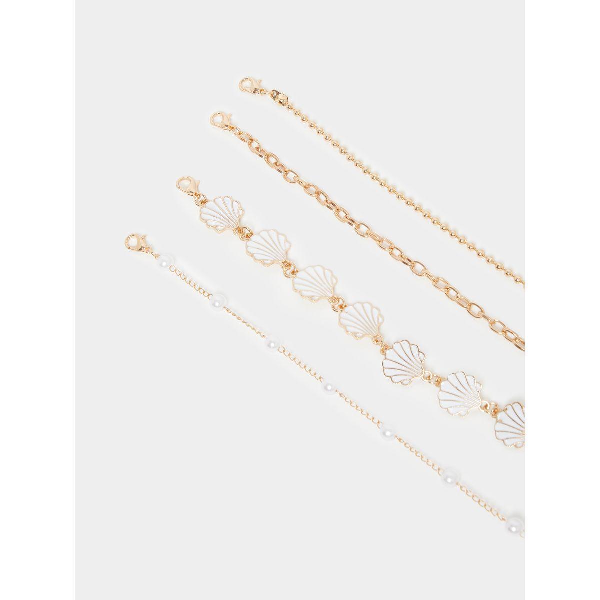 Styli Set of 4 - Shell Charm Assorted Anklet-women-watchesandjewellery-jewellery-anklets-image-3
