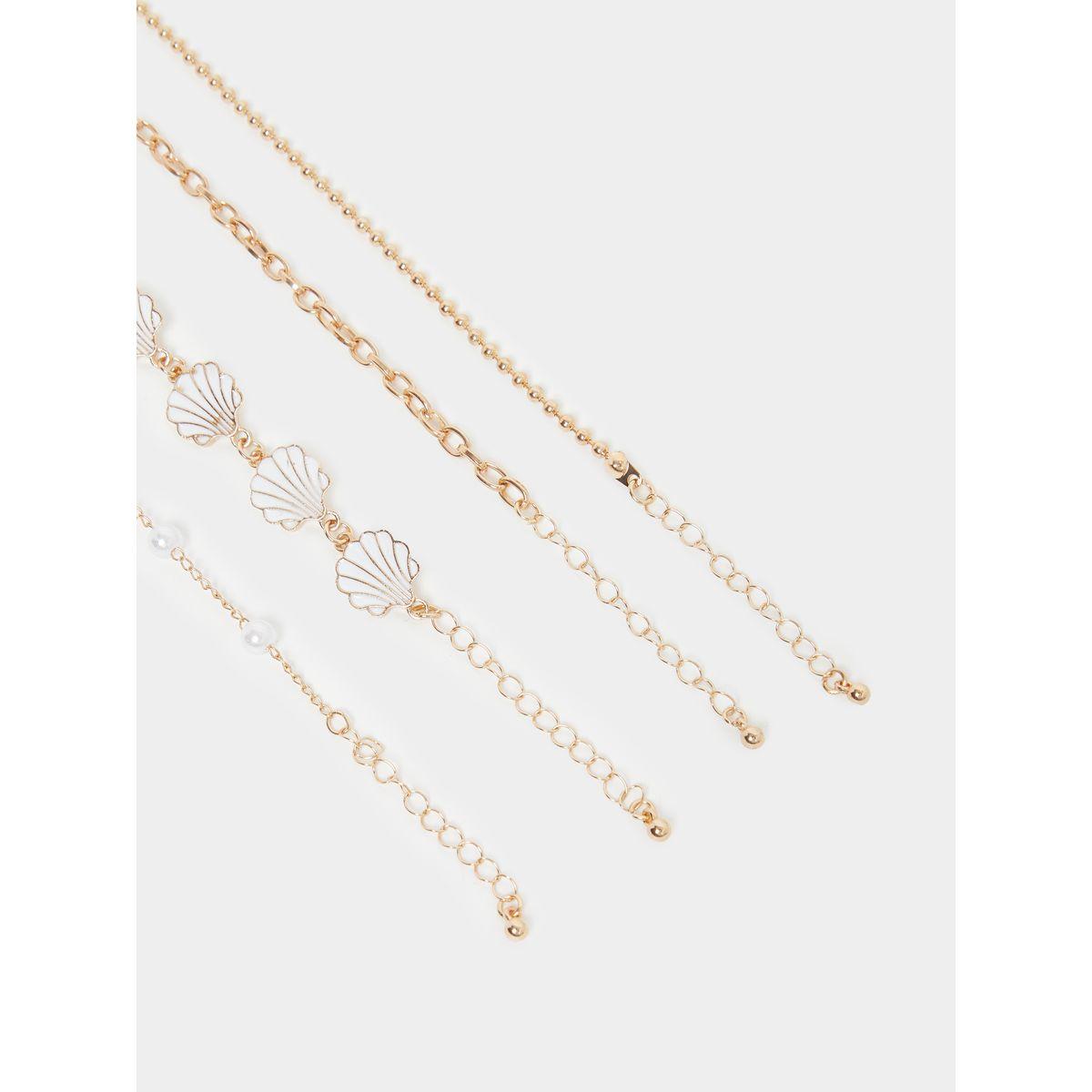 Styli Set of 4 - Shell Charm Assorted Anklet-women-watchesandjewellery-jewellery-anklets-image-4