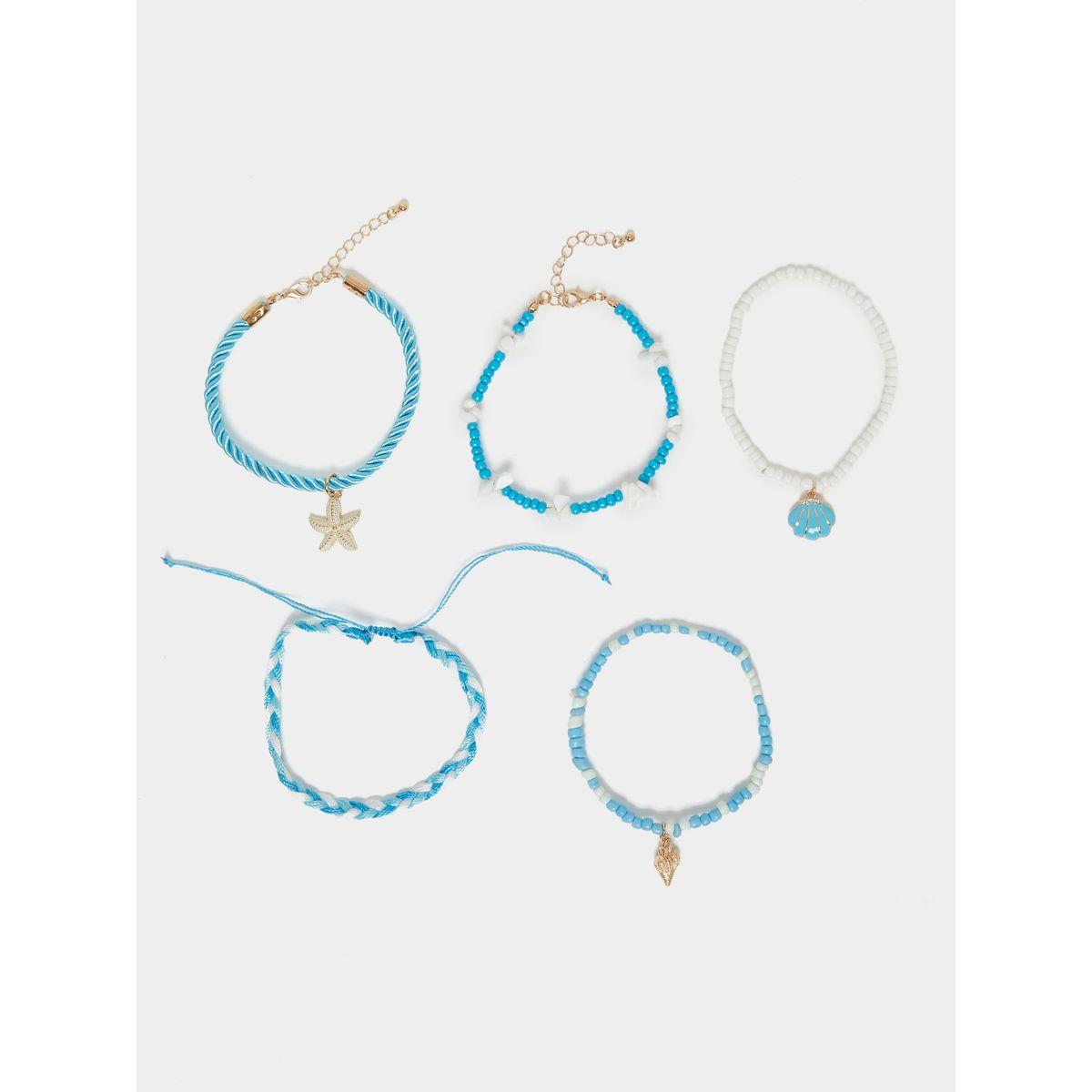 Styli Set of 5 - Sea Charm Anklet-women-watchesandjewellery-jewellery-anklets-image-1