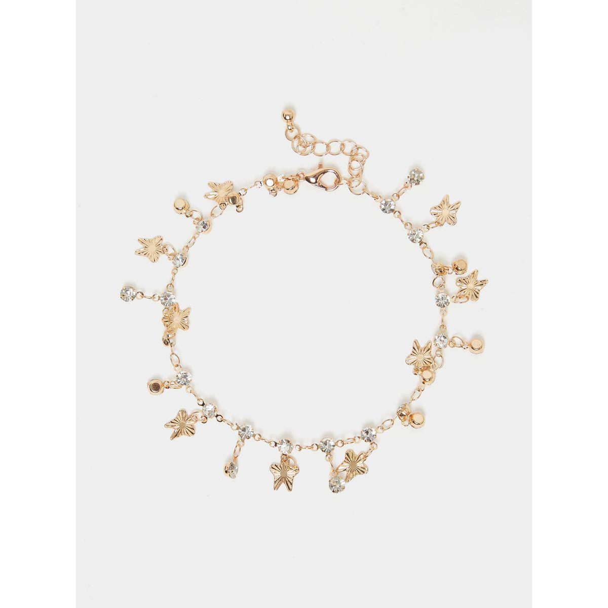 مجموعة من 2 خلخال منمق بكريستال صناعي-women-watchesandjewellery-jewellery-anklets-image-1