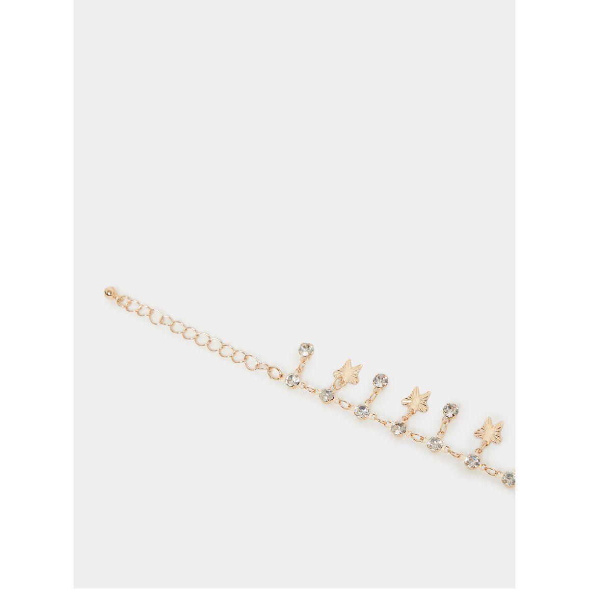 مجموعة من 2 خلخال منمق بكريستال صناعي-women-watchesandjewellery-jewellery-anklets-image-4