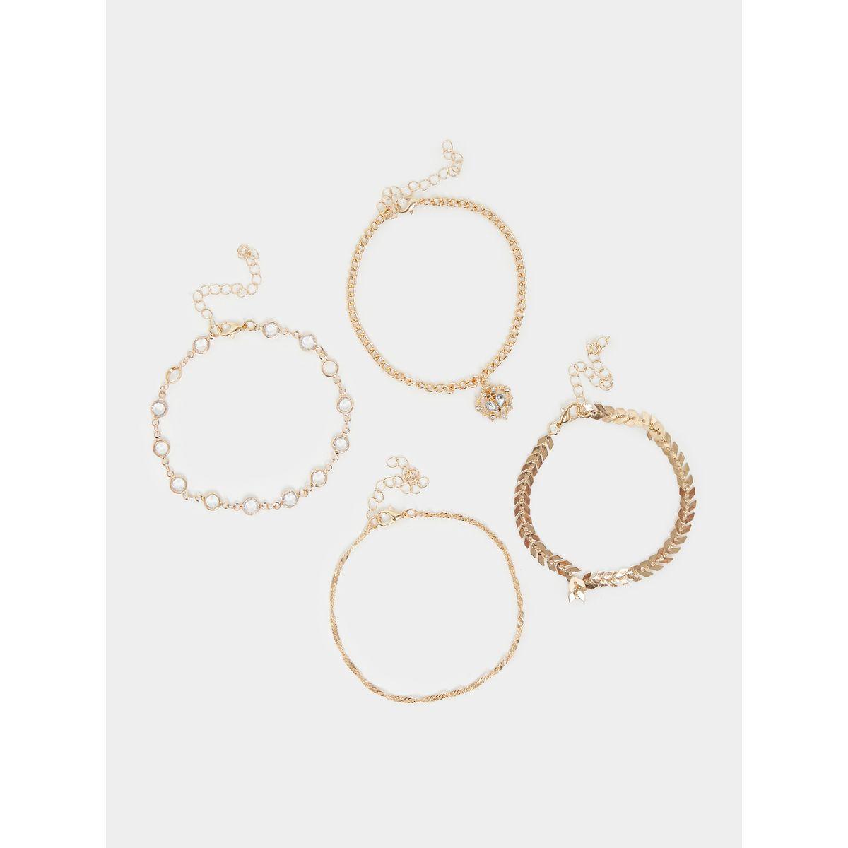 Styli Set of 4 - Embellished Drop Anklet-women-watchesandjewellery-jewellery-anklets-image-1