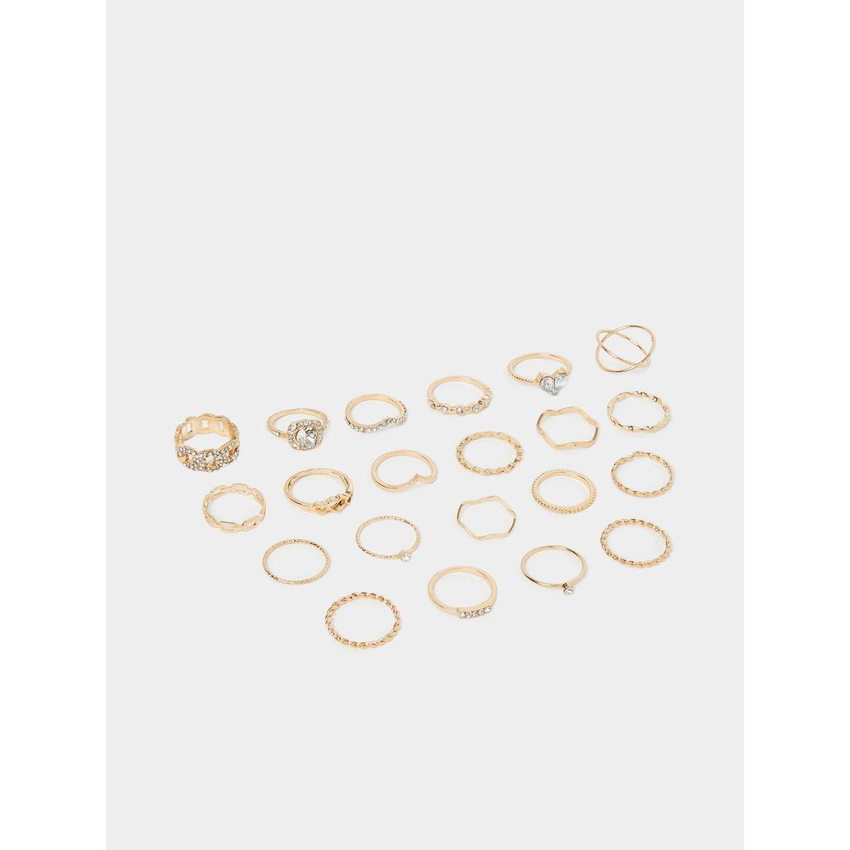 مجموعة من 21 خاتم يد كاجوال-women-watchesandjewellery-jewellery-rings-image-1