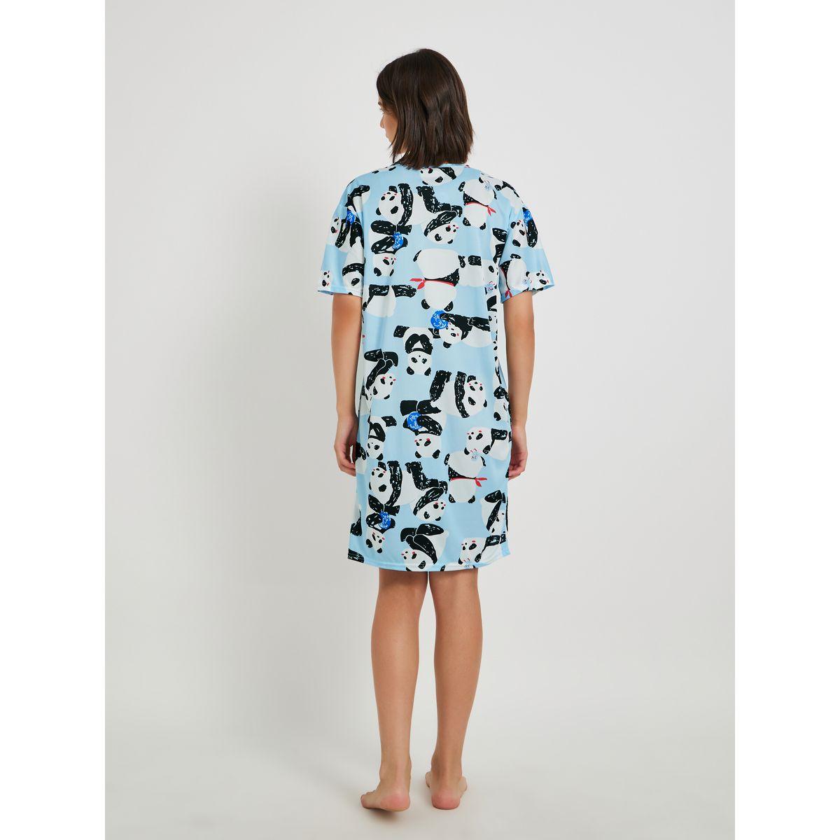 Styli Panda Printed Short Sleeve Sleep T-Shirt-women-clothing-nightwear-nighties-image-4