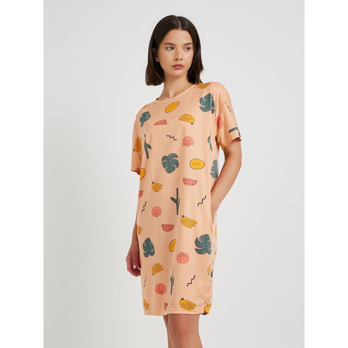 Styli All-Over Printed Short Sleeve Sleep T-Shirt-women-clothing-nightwear-nighties-image-2