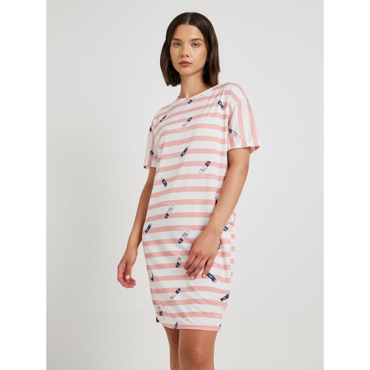 Styli All-Over Printed Short Sleeve Sleep T-Shirt-women-clothing-nightwear-nighties-image-2