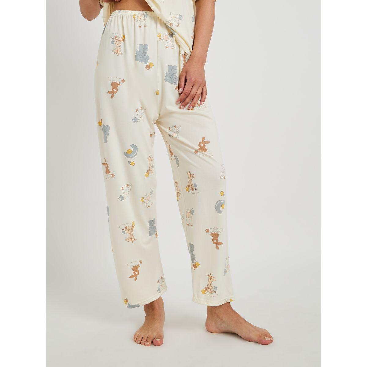 Styli Set of 4 - Printed T-Shirt and Shorts with Nightdress and Pants-women-clothing-nightwear-pyjamas-longsets-image-7
