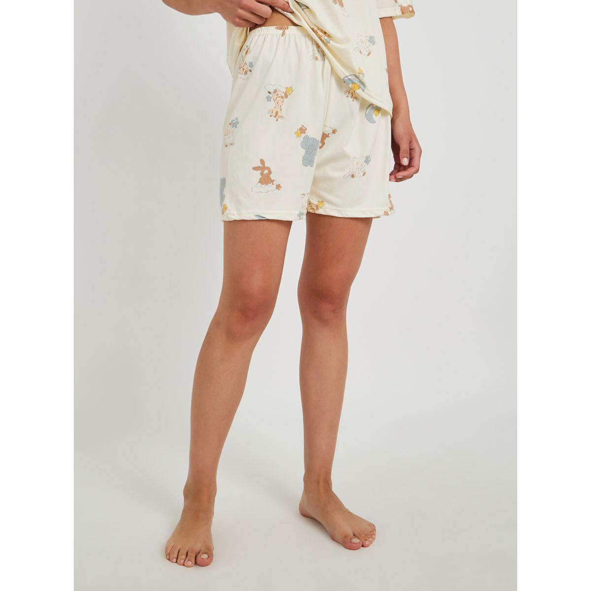 Styli Set of 4 - Printed T-Shirt and Shorts with Nightdress and Pants-women-clothing-nightwear-pyjamas-longsets-image-8