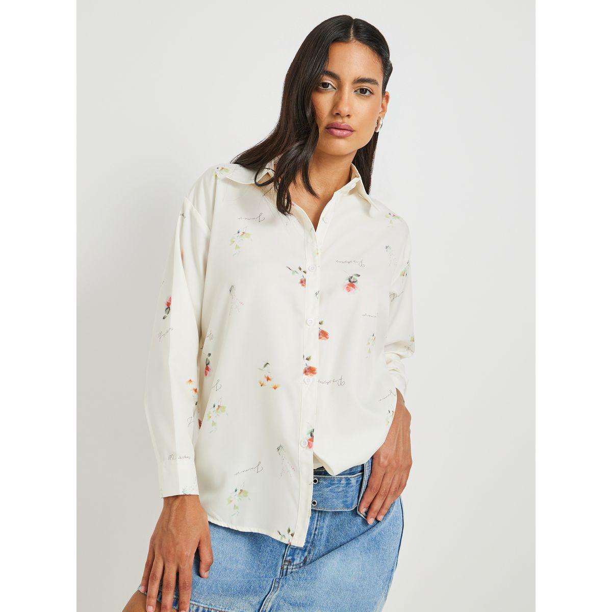 Styli Floral Print Spread Collar Oversized Shirt-women-clothing-shirtsandblouses-shirts-image-1