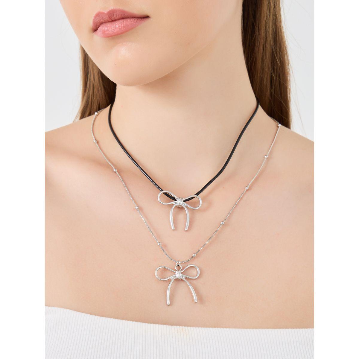 Styli Set of 2 - Ribbon Pendant Necklace-women-watchesandjewellery-jewellery-necklacesandpendants-image-1