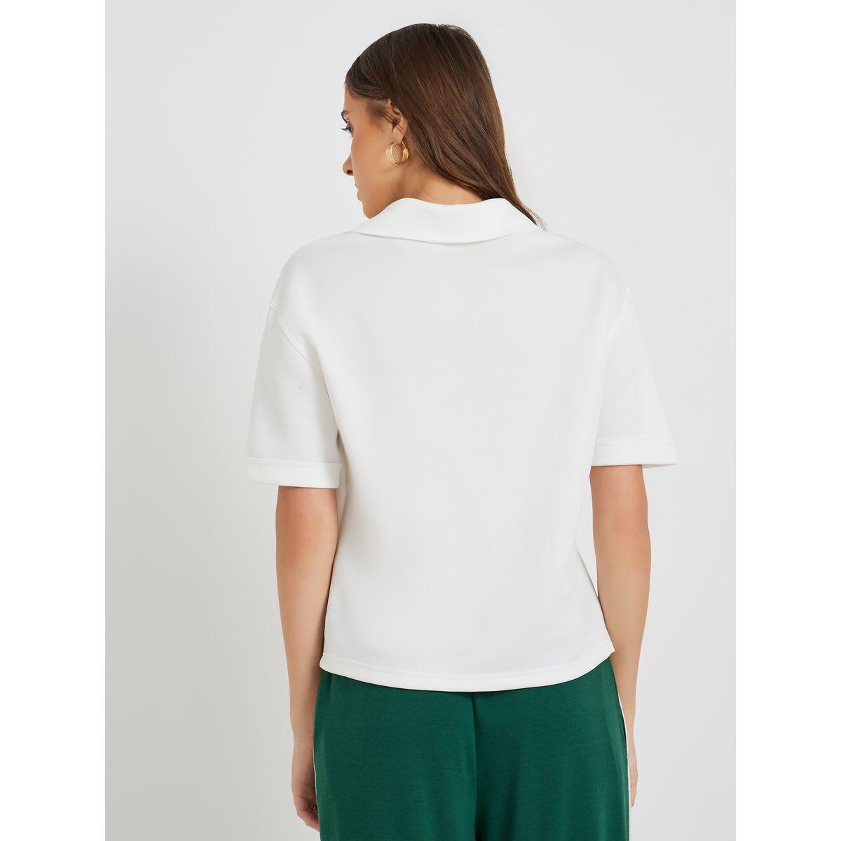 Styli Solid Regular Fit Short Sleeve Polo T-Shirt-women-clothing-tshirts-image-4
