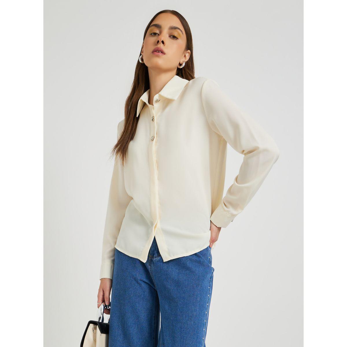 بلوزة سادة بياقة سبريد وأكمام طويلة-women-clothing-shirtsandblouses-shirts-image-1