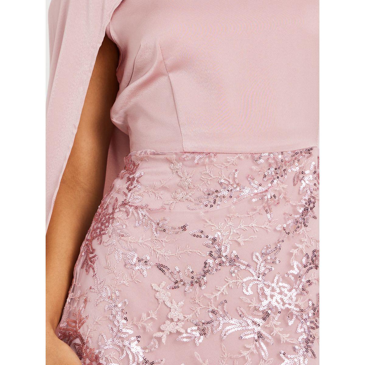 Styli Embellished One Cape Sleeve Bodycon Midi Dress-women-clothing-dresses-image-4