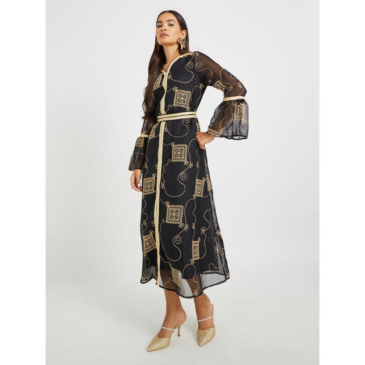 جلابية بتفاصيل مُطرّزة ودانتيل-women-arabicclothing-jalabiyas-image-2