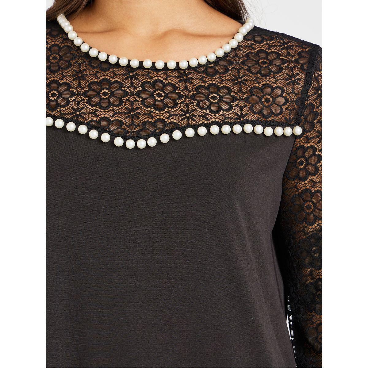 Keenly Embellished Lace Patchwork Long Sleeve A-Line Jalabiya-women-arabicclothing-jalabiyas-image-4