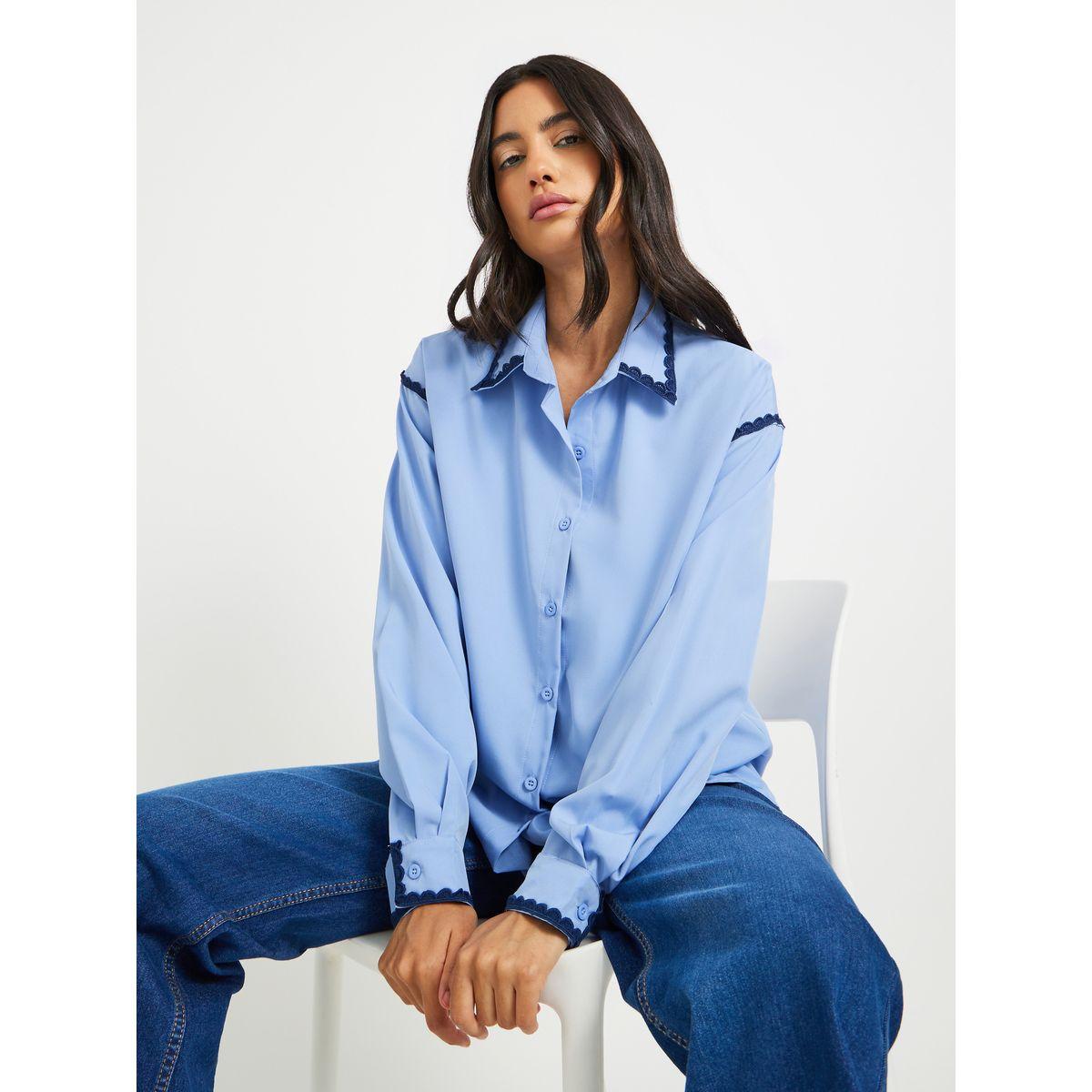 بلوزة فضفاضة بتفاصيل دانتيل-women-clothing-shirtsandblouses-shirts-image-1