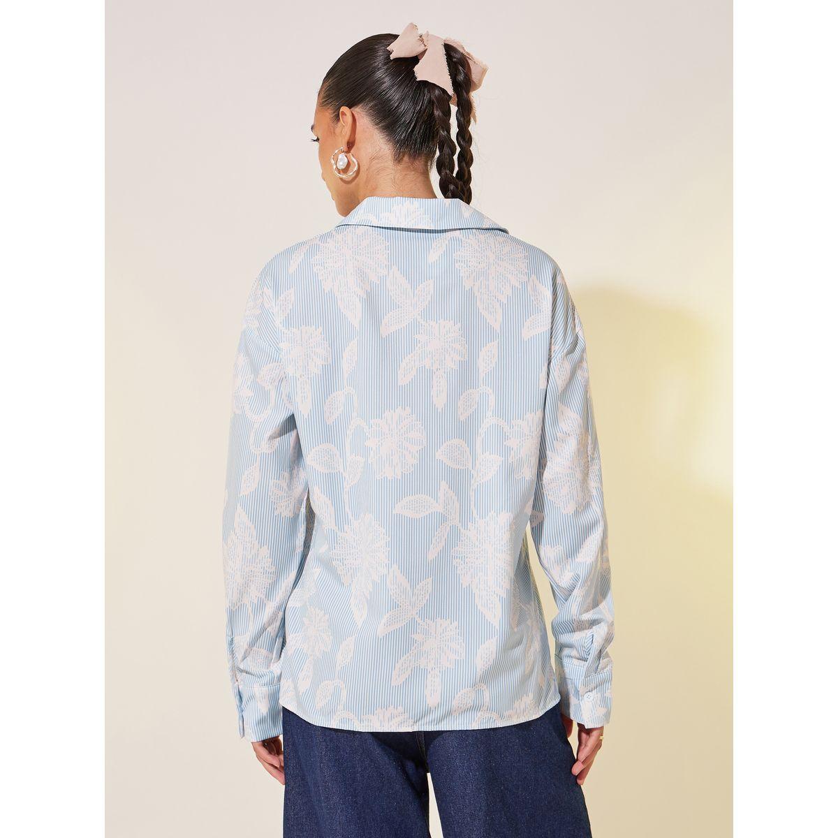 Styli Floral Print Spread Collar Oversized Shirt-women-clothing-shirtsandblouses-shirts-image-4