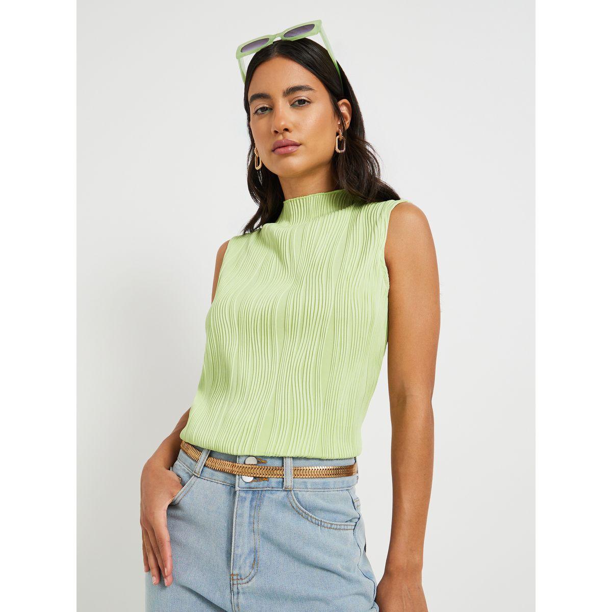 Styli Texture Striped Sleeveless Top-women-clothing-shirtsandblouses-blouses-image-1