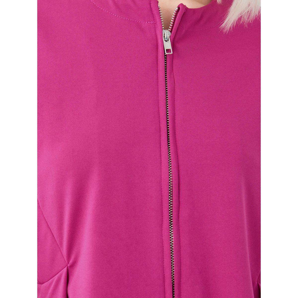 Styli Solid Pleated Longline Blouse with Zipped Detail-women-clothing-shirtsandblouses-blouses-image-3