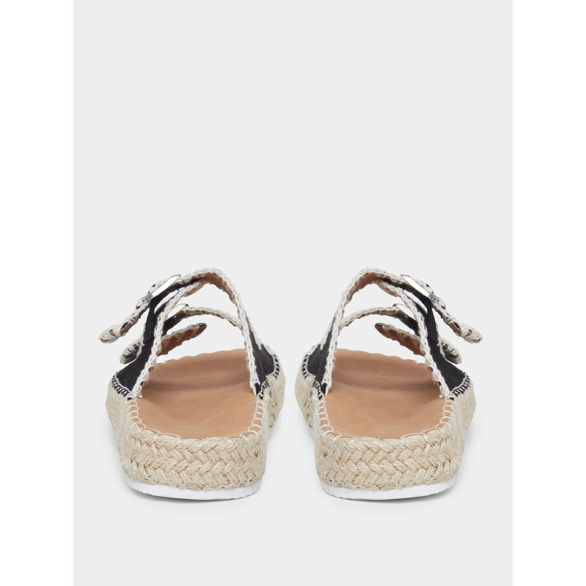 Styli Black Stitch Buckle Accent Espadrilles-women-shoes-flats-espadrilles-image-4