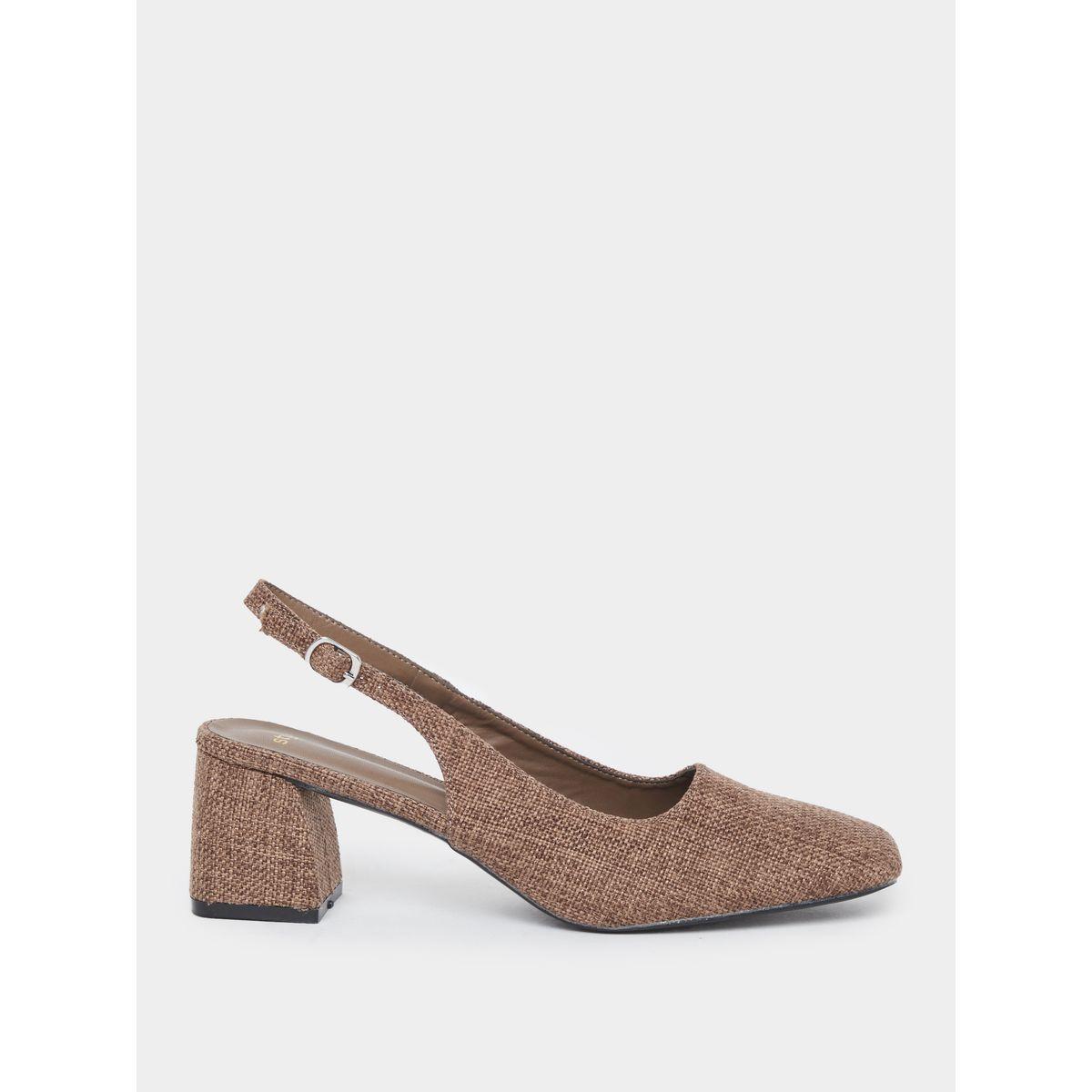 Styli Women Brown Block Heel Pumps-women-shoes-heels-image-1
