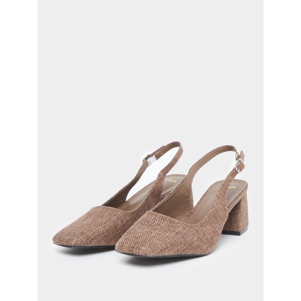 Styli Women Brown Block Heel Pumps-women-shoes-heels-image-2